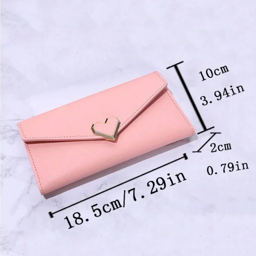 ⚠️Clearance Baby Pink Long Wallet With Heart - Picture 4 of 4